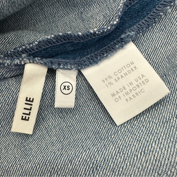 GRLFRND Ellie One Shoulder Denim Minidress NWT Sz. XS - Picture 5 of 10